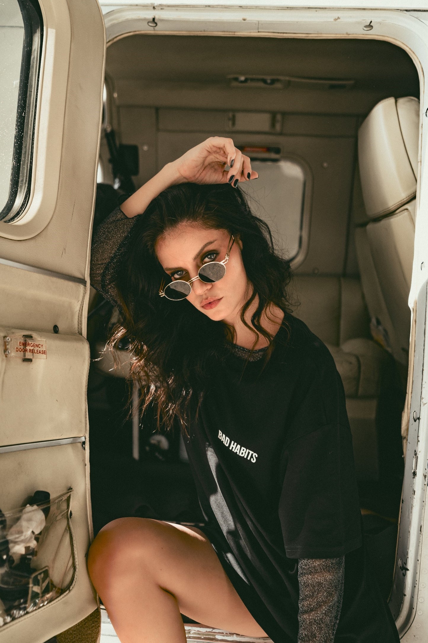 THE VIBES ARE HIGH BLACK OVERSIZED T-SHIRT